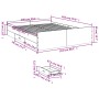 Cama con cajones madera de ingeniería roble ahumado 150x200 cm de , Camas y somieres - Ref: Foro24-3280290, Precio: 149,46 €,...
