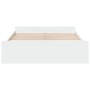 Estructura cama con cajones madera ingeniería blanca 150x200 cm de , Camas y somieres - Ref: Foro24-3280286, Precio: 150,80 €...