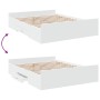 Estructura cama con cajones madera ingeniería blanca 150x200 cm de , Camas y somieres - Ref: Foro24-3280286, Precio: 150,80 €...