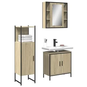 Set de muebles de baño 3 pzas madera contrachapada roble sonoma de , Muebles de baño - Ref: Foro24-3214761, Precio: 204,02 €,...