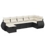 Set de comedor de jardín 7 pzas y cojines ratán sintético negro de , Conjuntos de jardín - Ref: Foro24-3264122, Precio: 407,6...
