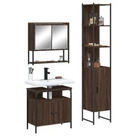Set de muebles baño 3 pzas madera contrachapada roble marrón de , Muebles de baño - Ref: Foro24-3214679, Precio: 174,45 €, De...