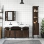 Set de muebles de baño 4 pzas madera contrachapada marrón roble de , Muebles de baño - Ref: Foro24-3214749, Precio: 252,09 €,...