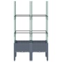 Jardinera con enrejado PP gris 80x40x142,5 cm de , Maceteros y jardineras - Ref: Foro24-367951, Precio: 42,00 €, Descuento: %