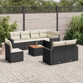 Set de sofás de jardín 8 piezas y cojines ratán sintético negro de , Conjuntos de jardín - Ref: Foro24-3256546, Precio: 547,8...