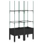 Jardinera con enrejado PP negro 80x40x142,5 cm de , Maceteros y jardineras - Ref: Foro24-367953, Precio: 47,78 €, Descuento: %