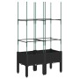 Jardinera con enrejado PP negro 80x40x142,5 cm de , Maceteros y jardineras - Ref: Foro24-367953, Precio: 47,78 €, Descuento: %