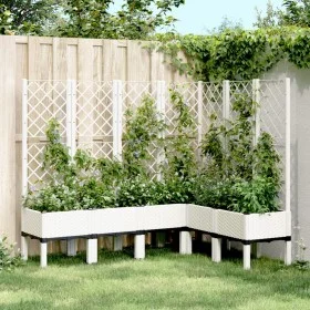 Jardinera con enrejado PP blanco 160x120x142 cm de , Maceteros y jardineras - Ref: Foro24-367939, Precio: 145,58 €, Descuento: %