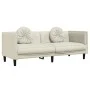 Sofá con cojines 3 plazas terciopelo crema de , Sofás - Ref: Foro24-372649, Precio: 273,67 €, Descuento: %