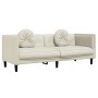 Sofá con cojines 3 plazas terciopelo crema de , Sofás - Ref: Foro24-372649, Precio: 277,60 €, Descuento: %