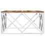 Mesa de centro acero inoxidable y madera reciclada plateada de vidaXL, Mesas de centro - Ref: Foro24-349976, Precio: 93,78 €,...