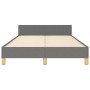 Estructura de cama con cabecero tela gris oscuro 120x190 cm de , Camas y somieres - Ref: Foro24-379535, Precio: 115,39 €, Des...