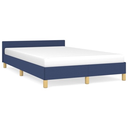 Estructura de cama con cabecero tela azul 120x190 cm de , Camas y somieres - Ref: Foro24-379540, Precio: 123,30 €, Descuento: %
