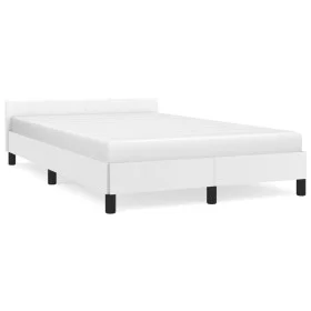 Bettgestell mit Kopfteil aus weißem Kunstleder 120x190 cm von , Betten und Lattenroste - Ref: Foro24-379542, Preis: 125,05 €,...