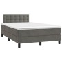 Cama box spring colchón y LED terciopelo gris oscuro 120x190 cm de , Camas y somieres - Ref: Foro24-3270178, Precio: 367,90 €...