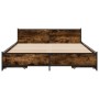 Cama con cajones madera de ingeniería roble ahumado 120x200 cm de , Camas y somieres - Ref: Foro24-3279939, Precio: 175,67 €,...