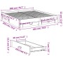 Estructura cama con cajones madera ingeniería negra 200x200 cm de , Camas y somieres - Ref: Foro24-3280357, Precio: 233,03 €,...