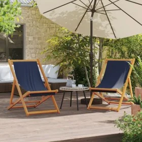 Sillas de playa plegables 2 unidades tela azul de , Sillas de jardín - Ref: Foro24-3214492, Precio: 104,87 €, Descuento: %