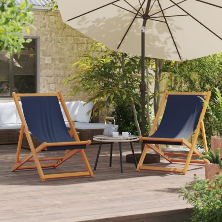 Sillas de playa plegables 2 unidades tela azul de , Sillas de jardín - Ref: Foro24-3214492, Precio: 91,85 €, Descuento: %