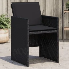 Sillas de jardín con cojines 4 unidades ratán sintético negro de , Sillas de jardín - Ref: Foro24-4007436, Precio: 212,05 €, ...