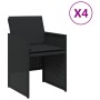 Sillas de jardín con cojines 4 unidades ratán sintético negro de , Sillas de jardín - Ref: Foro24-4007436, Precio: 198,60 €, ...