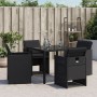 Sillas de jardín con cojines 4 unidades ratán sintético negro de , Sillas de jardín - Ref: Foro24-4007436, Precio: 198,60 €, ...