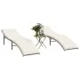 Tumbonas con mesita 2 unidades ratán sintético beige de , Tumbonas - Ref: Foro24-368254, Precio: 234,72 €, Descuento: %