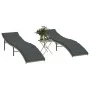 Sun loungers with table 2 units light gray synthetic rattan by , Loungers - Ref: Foro24-368256, Price: 234,72 €, Discount: %