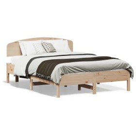 Estructura de cama con cabecero madera maciza pino 120x190 cm de , Camas y somieres - Ref: Foro24-3207233, Precio: 150,58 €, ...