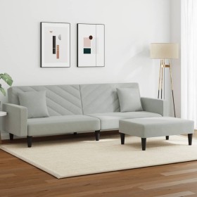 Juego de sofás con cojines 2 piezas terciopelo gris claro de , Sofás - Ref: Foro24-3216268, Precio: 321,39 €, Descuento: %