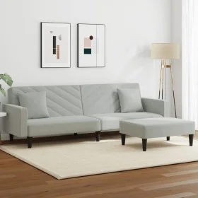 Sofagarnitur mit Kissen, 2-teilig, hellgrauer Samt von , Sofas - Ref: Foro24-3216268, Preis: 318,40 €, Rabatt: %