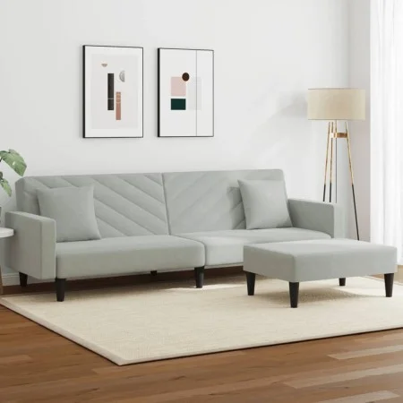 Juego de sofás con cojines 2 piezas terciopelo gris claro de , Sofás - Ref: Foro24-3216268, Precio: 318,40 €, Descuento: %