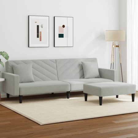 Juego de sofás con cojines 2 piezas terciopelo gris claro de , Sofás - Ref: Foro24-3216268, Precio: 321,39 €, Descuento: %