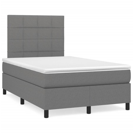 Cama box spring con colchón tela gris oscuro 120x190 cm de , Camas y somieres - Ref: Foro24-3269882, Precio: 401,66 €, Descue...