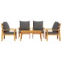 Juego de muebles jardín 5 pzas con cojines madera maciza acacia de , Conjuntos de jardín - Ref: Foro24-3211805, Precio: 420,0...