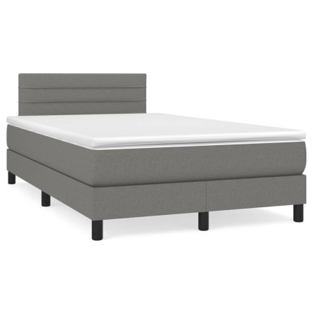 Cama box spring con colchón tela gris oscuro 120x190 cm de , Camas y somieres - Ref: Foro24-3269731, Precio: 392,94 €, Descue...