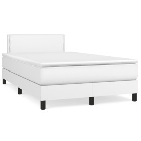 Cama box spring con colchón cuero sintético blanco 120x190 cm de , Camas y somieres - Ref: Foro24-3269814, Precio: 421,13 €, ...