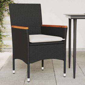 Sillones de jardín con cojines 2 uds ratán sintético negro de , Sillas de jardín - Ref: Foro24-368119, Precio: 124,93 €, Desc...
