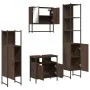 Set de muebles baño 4 pzas madera contrachapada roble marrón de , Muebles de baño - Ref: Foro24-3214709, Precio: 238,48 €, De...