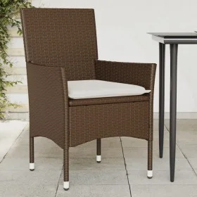 Gartenstühle mit Kissen 2 Stück braunes synthetisches Rattan von , Gartenstühle - Ref: Foro24-368110, Preis: 130,45 €, Rabatt: %