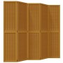 Biombo separador de 5 paneles madera maciza paulownia marrón de , Divisores de ambientes - Ref: Foro24-358822, Precio: 114,48...