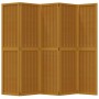 Biombo separador de 5 paneles madera maciza paulownia marrón de , Divisores de ambientes - Ref: Foro24-358822, Precio: 114,48...