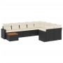Set de sofás de jardín 10 pzas cojines ratán sintético negro de , Conjuntos de jardín - Ref: Foro24-3256616, Precio: 598,04 €...