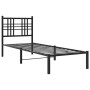 Estructura de cama con cabecero metal negro 75x190 cm de , Camas y somieres - Ref: Foro24-376314, Precio: 67,22 €, Descuento: %
