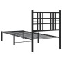 Estructura de cama con cabecero metal negro 75x190 cm de , Camas y somieres - Ref: Foro24-376314, Precio: 67,22 €, Descuento: %