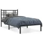 Bed frame with black metal headboard 90x190 cm by , Beds and slatted bases - Ref: Foro24-376316, Price: 83,11 €, Discount: %