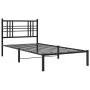 Bed frame with black metal headboard 90x190 cm by , Beds and slatted bases - Ref: Foro24-376316, Price: 83,11 €, Discount: %