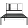 Bed frame with black metal headboard 90x190 cm by , Beds and slatted bases - Ref: Foro24-376316, Price: 83,11 €, Discount: %