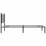 Bed frame with black metal headboard 90x190 cm by , Beds and slatted bases - Ref: Foro24-376316, Price: 83,11 €, Discount: %