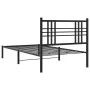Bed frame with black metal headboard 90x190 cm by , Beds and slatted bases - Ref: Foro24-376316, Price: 83,11 €, Discount: %